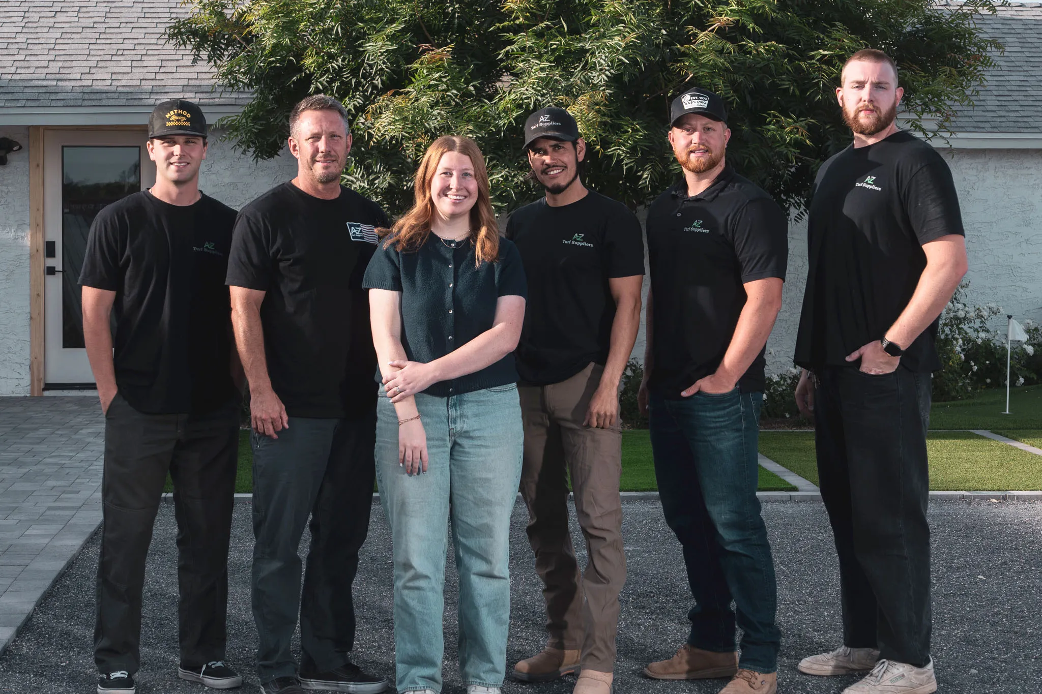 The AZ Turf Suppliers team outside the Queen Creek showroom